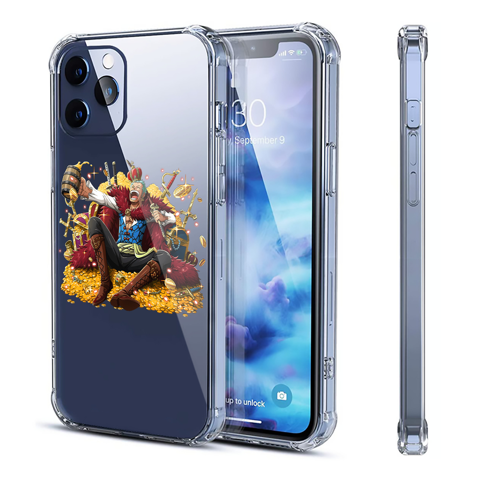 （画像用） ワンピース ロロノア・ゾロ ONE PIECE Roronoa Zoro 【iPhone 12シリーズ対応】透明スマホケース（クリアソフトケース）